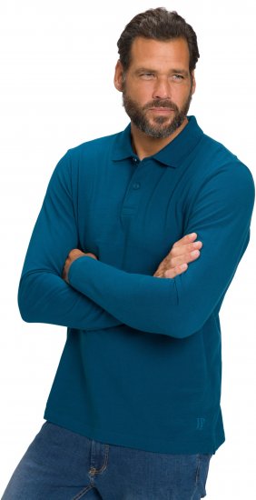 JP1880 Polo Shirt Long Sleeve Pique Blue - Pólos - Pólos Tamanhos Grandes Homem
