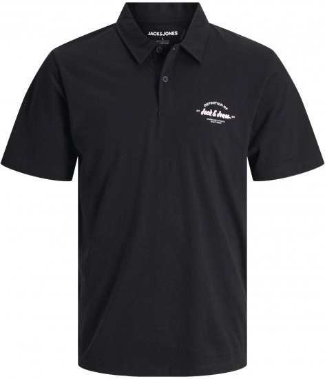 Jack & Jones Brandon Short Sleeve Polo Black - Pólos - Pólos Tamanhos Grandes Homem