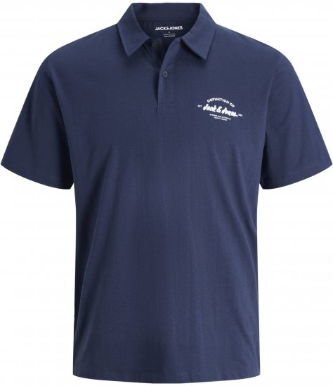 Jack & Jones Brandon Short Sleeve Polo Navy - Pólos - Pólos Tamanhos Grandes Homem