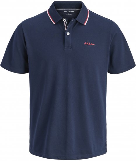 Jack & Jones Blaze Short Sleeve Polo Navy - Pólos - Pólos Tamanhos Grandes Homem
