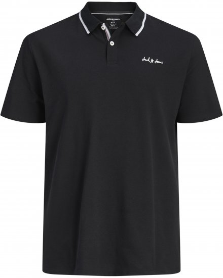 Jack & Jones Blaze Short Sleeve Polo Black - Pólos - Pólos Tamanhos Grandes Homem