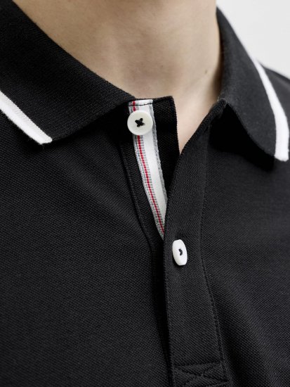 Jack & Jones Blaze Short Sleeve Polo Black - Pólos - Pólos Tamanhos Grandes Homem