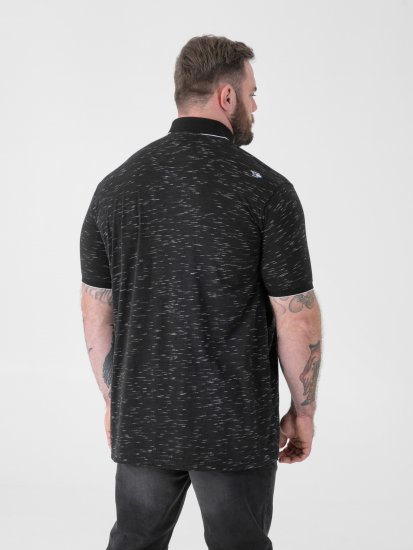 D555 Murphy Jacquard Collar And Cuff With Chest Pocket Polo Black - Pólos - Pólos Tamanhos Grandes Homem