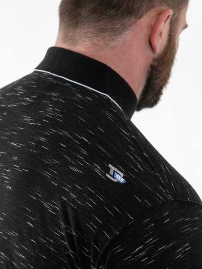 D555 Murphy Jacquard Collar And Cuff With Chest Pocket Polo Black - Pólos - Pólos Tamanhos Grandes Homem