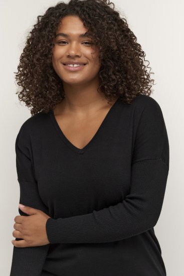Kaffe Curve Machi Knit Camisola Preto profundo - Sweatshirts & hoodies - 