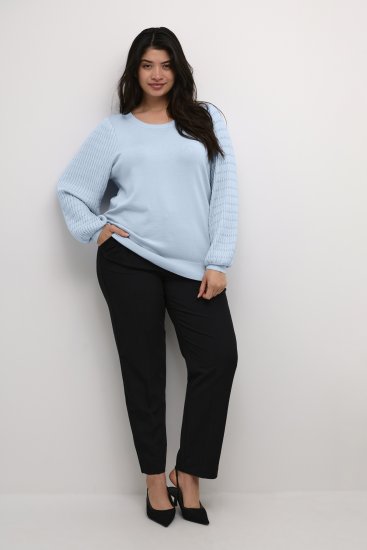 Kaffe Curve Lini Knit Camisola Celestial Blue - Sweatshirts & hoodies - 