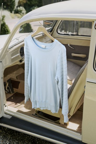 Kaffe Curve Lini Knit Camisola Celestial Blue - Sweatshirts & hoodies - 