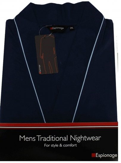 Espionage PJ091 Lightweight Bathrobe Navy - Roupões & toalhas de banho - Roupões masculino tamanhos grandes