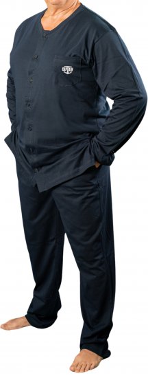 20 Nodi Tramontana Long Pajamas with Buttons Pockets and Side Slits - Roupa Interior & natação - Roupa interior Homem Tamanhos Grandes