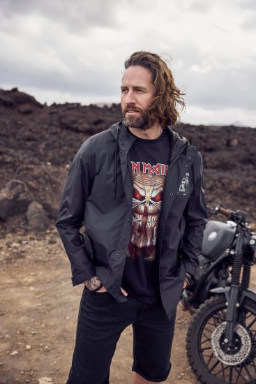JP1880 Iron Maiden Rain Jacket Black - Roupa desportiva & Outdoor - Roupa Desportiva Tamanhos Grandes