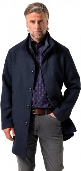 Boston Park Coat Two-Tone Wool Mix Navy - Casacos - Casacos Homem Tamanhos Grandes
