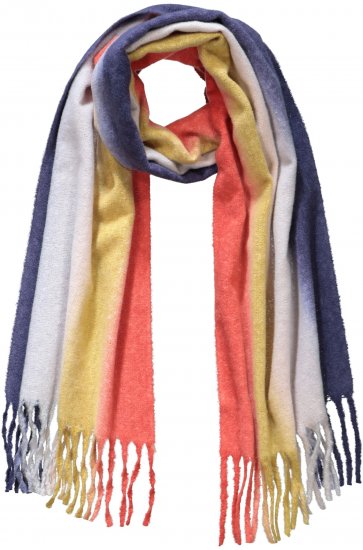 Ulla Popken Ombre Rainbow Stripe Scarf Night Blue - Acessórios - 
