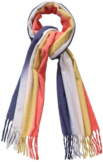 Ulla Popken Ombre Rainbow Stripe Scarf Night Blue - Acessórios - 