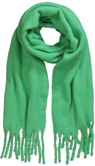 Ulla Popken Trendy Boucle Yarn Fringe Knit Scarf Green - Acessórios - 