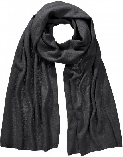 Ulla Popken Virgin Wool Cashmere Mix Scarf Black - Acessórios - 