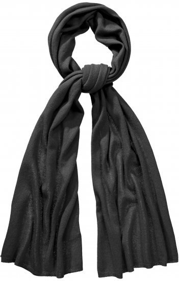 Ulla Popken Virgin Wool Cashmere Mix Scarf Black - Acessórios - 