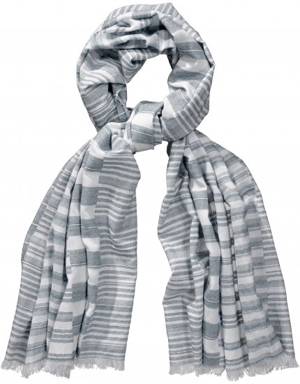 Ulla Popken Striped Statement Scarf Grey - Acessórios - 