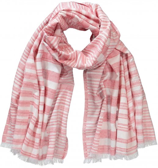 Ulla Popken Striped Statement Scarf Neon Red - Acessórios - 