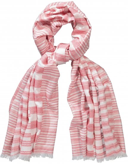 Ulla Popken Striped Statement Scarf Neon Red - Acessórios - 