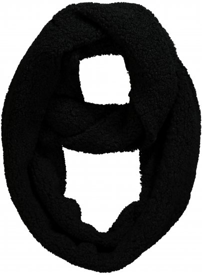 Ulla Popken Teddy Fleece Infinity Scarf Black - Acessórios - 