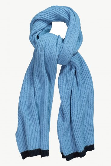 Ulla Popken Two Tone Knit Scarf Light Cornflower - Acessórios - 