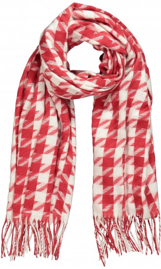 Ulla Popken Houndstooth Fringed Hem Scarf Salsa - Acessórios - 