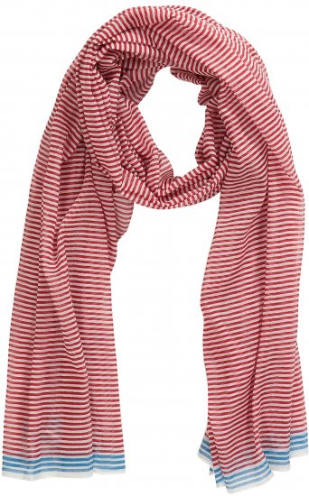 Ulla Popken Thin Stripe Color Contrast Scarf Salsa - Acessórios - 