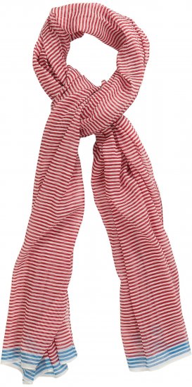 Ulla Popken Thin Stripe Color Contrast Scarf Salsa - Acessórios - 