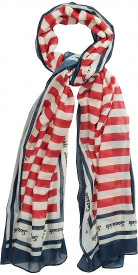 Ulla Popken Mix Stripe Scarf Forest Green - Acessórios - 