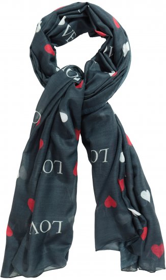 Ulla Popken Love Lightweight Scarf Navy - Acessórios - 