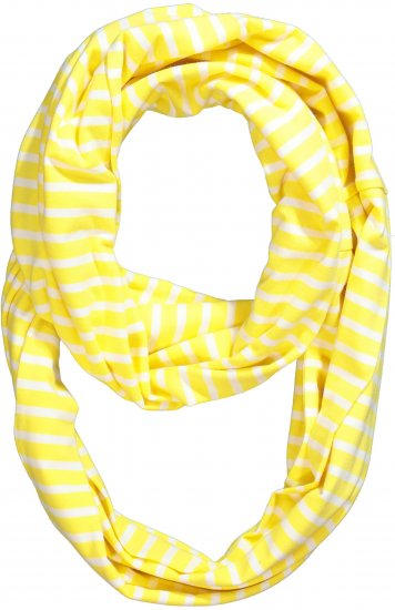 Ulla Popken Striped Infinity Scarf Lemon Yellow - Acessórios - 
