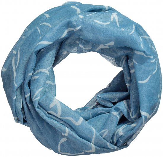 Ulla Popken Patterned Infinity Scarf Blue - Acessórios - 
