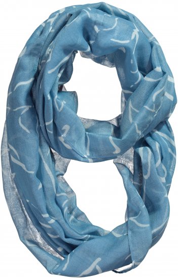 Ulla Popken Patterned Infinity Scarf Blue - Acessórios - 