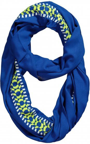 Ulla Popken Embroidered Infinity Scarf Opal Green - Acessórios - 