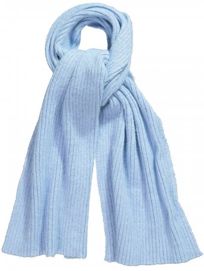 Ulla Popken Ribbed Knit Scarf Blue - Acessórios - 