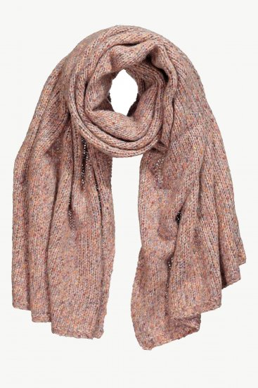 Ulla Popken Heather Knit Wool Blend Scarf Dark Pink - Acessórios - 