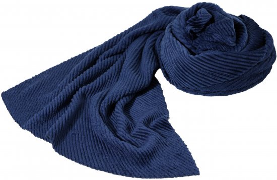 Ulla Popken Ribbed Chenille Scarf Navy - Acessórios - 