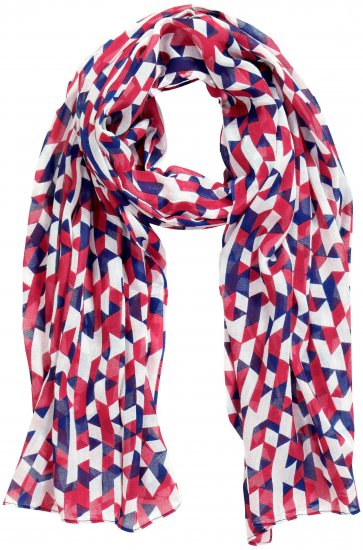 Ulla Popken Geometric Print Scarf Dark Red - Acessórios - 