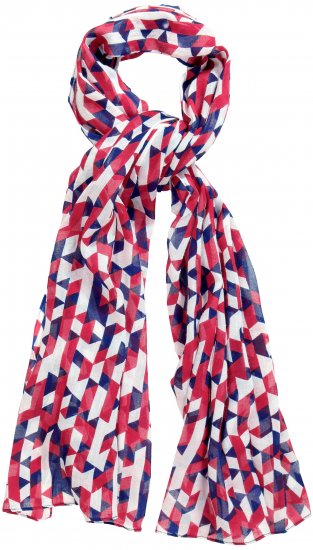 Ulla Popken Geometric Print Scarf Dark Red - Acessórios - 