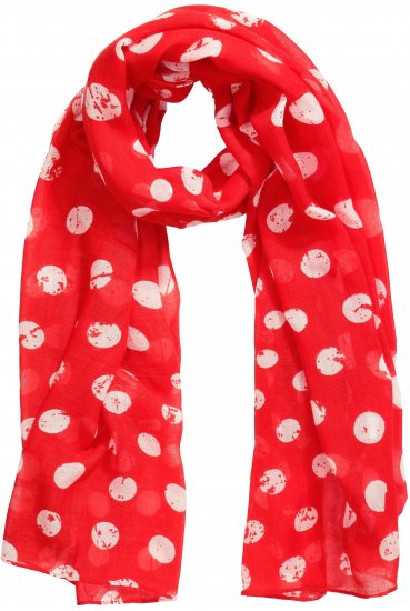 Ulla Popken Polka Dot Scarf Neon Red - Acessórios - 