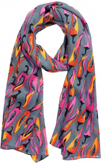 Ulla Popken Pepper Print Scarf Coral - Acessórios - 