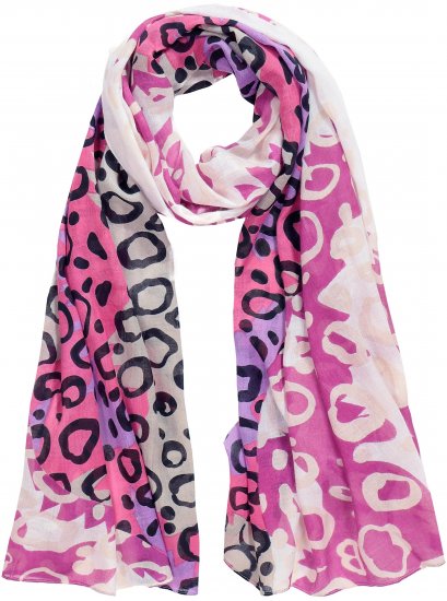 Ulla Popken Rainbow Leopard Print Scarf Pink - Acessórios - 
