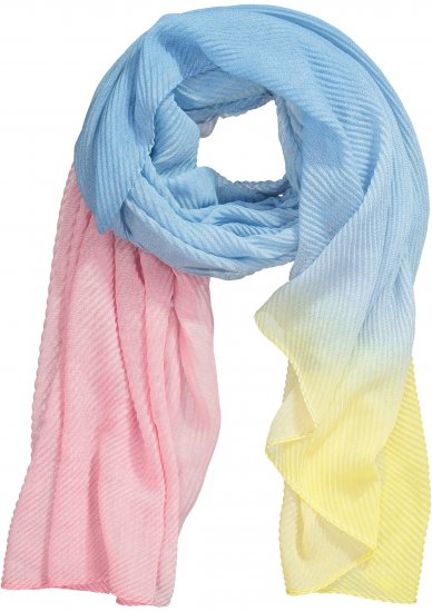 Ulla Popken Pleated Color Gradient Scarf Light Blue - Acessórios - 