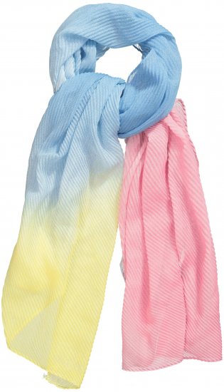 Ulla Popken Pleated Color Gradient Scarf Light Blue - Acessórios - 