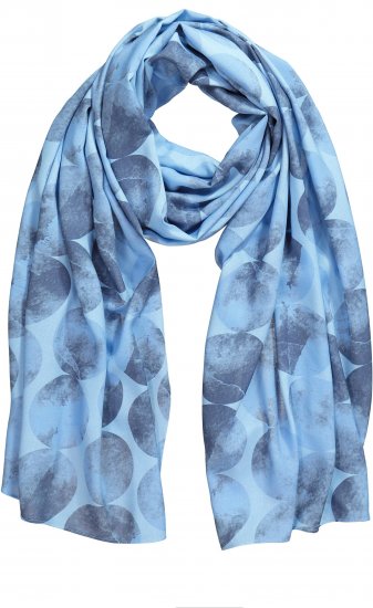 Ulla Popken Circle Print Scarf Blue - Acessórios - 