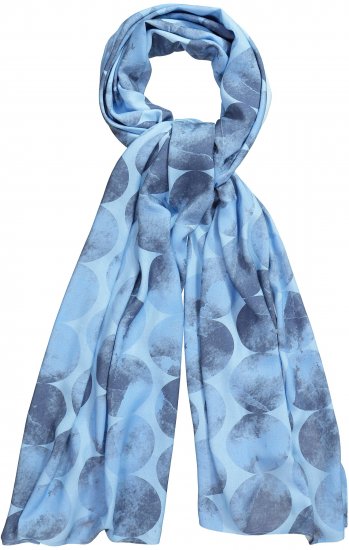 Ulla Popken Circle Print Scarf Blue - Acessórios - 