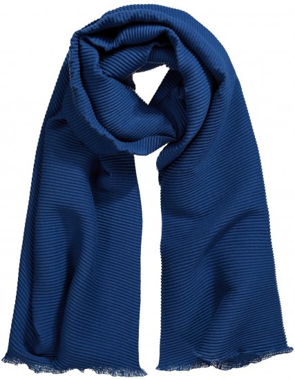 Ulla Popken Pleated Lightweight Scarf Dark Blue - Acessórios - 