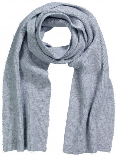 Ulla Popken Ribbed Knit Scarf Light Grey Melange - Acessórios - 
