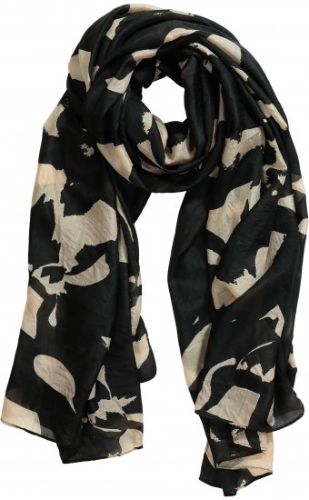 Ulla Popken Printed Silk Scarf Black - Acessórios - 