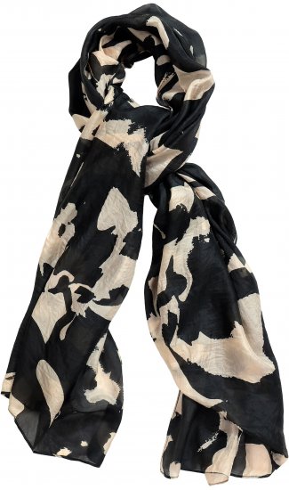 Ulla Popken Printed Silk Scarf Black - Acessórios - 